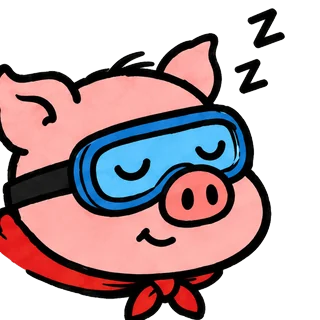 The pig asleep