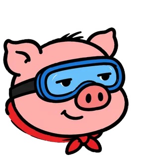 The pig smiling