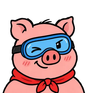 The pig winking