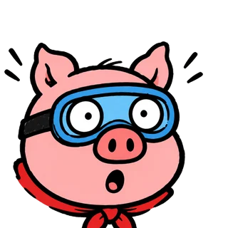 The pig surprised
